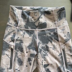 Athleta Black and Gray Rainier Reflective Tights